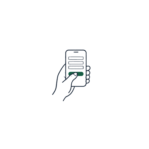 A thumb filling a form on a phone